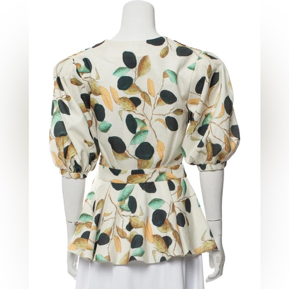 PATBO Printed Plunge Neckline Blouse Size: M - Picture 3 of 4